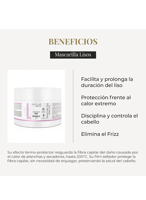 Mascarilla Straightening Lisos  Salerm 250ml Hair Lab