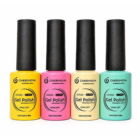 Pack Esmaltes Permanentes Cherimoya 8ml Tono Pastel