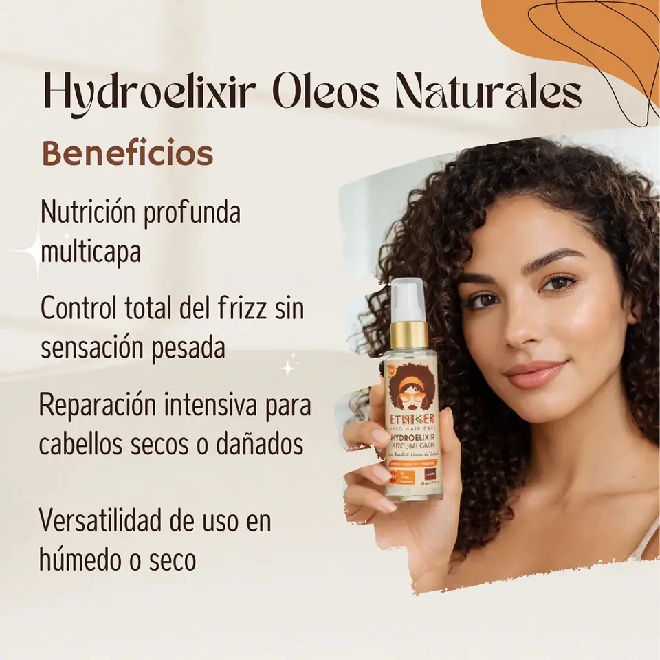 Oleo Capilar Hidroelixir De Aceites Coco Karité Y Monoi Etniker 38ml 4