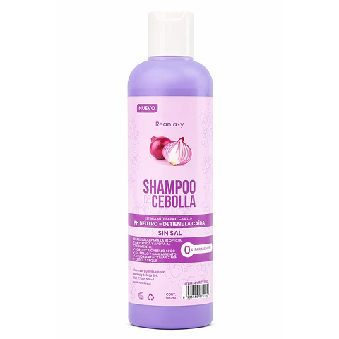 Shampoo Cebolla Anticaida Crecimiento Capilar Reania.y 500ml
