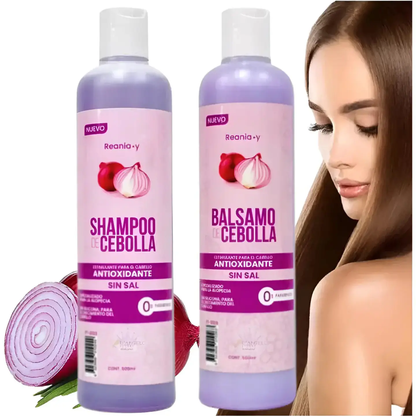 Shampoo Y Balsamo Cebolla Anticaida Crecimiento De Cabello 2