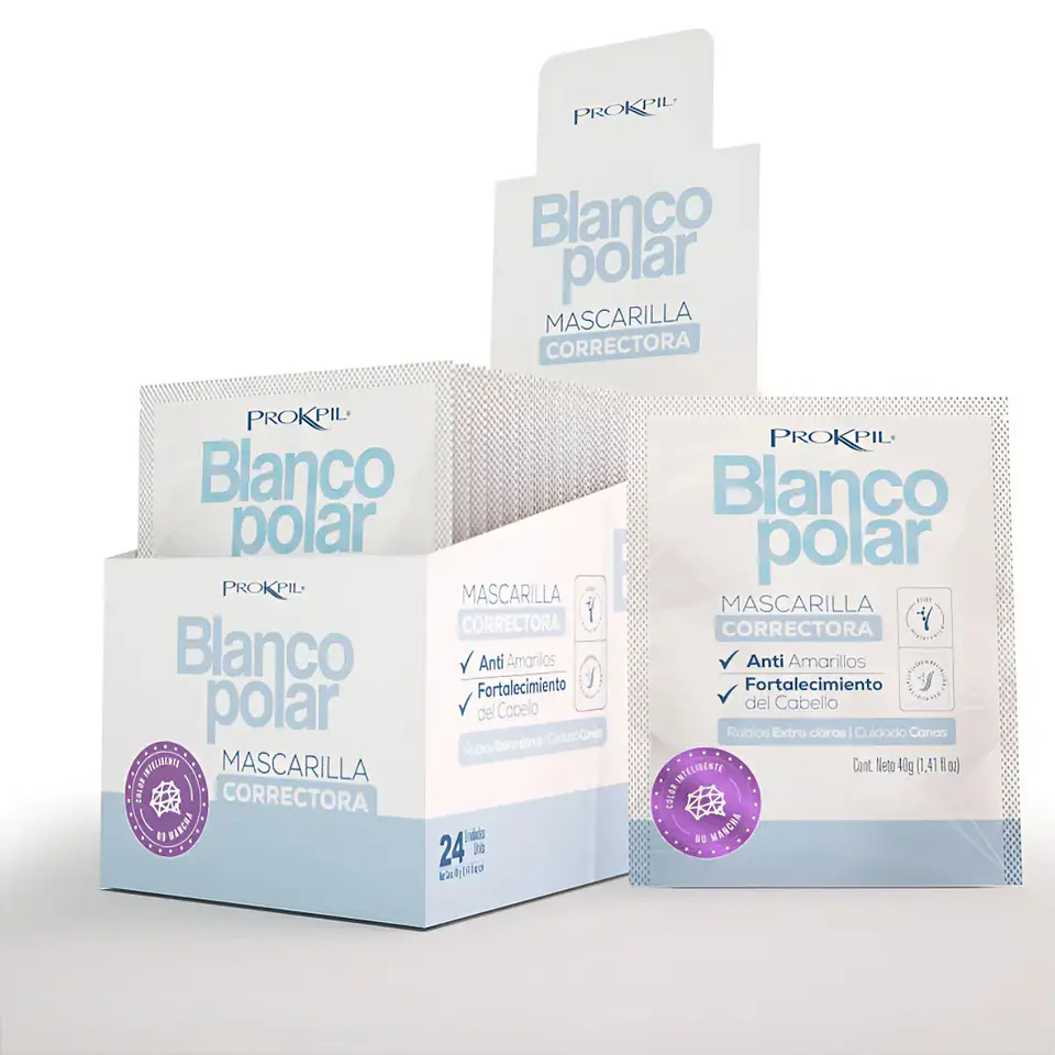 Mascarilla Capilar Anti-amarillos Blanco Polar Prokpil 40g 3