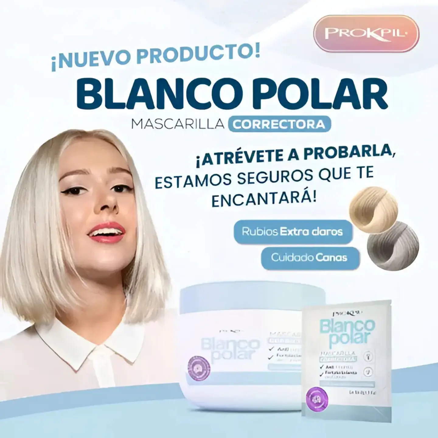 Mascarilla Capilar Anti-amarillos Blanco Polar Prokpil 40g 2