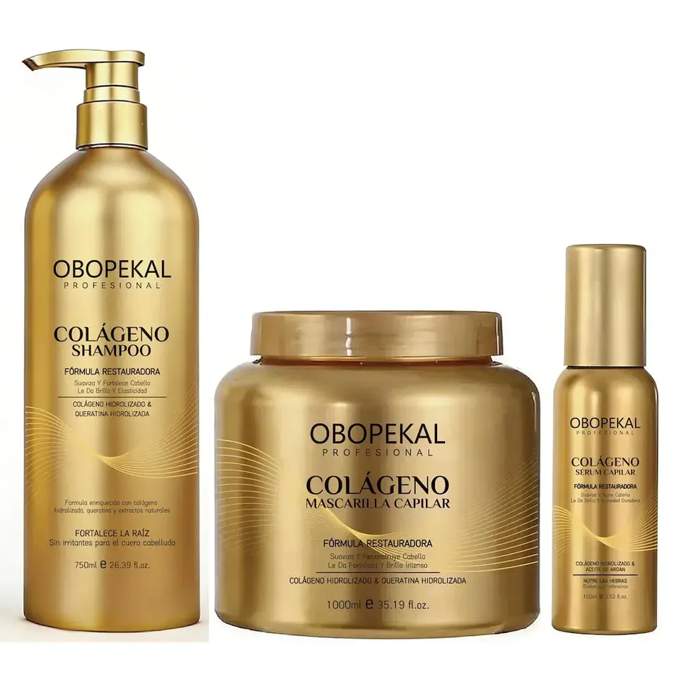 Kit Obopekal Colágeno Shampoo, Mascarilla Serum Restauracion 1