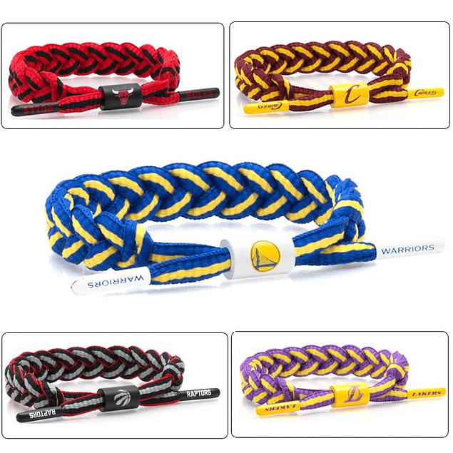 Pulseras NBA EQUIPOS cordón trenzada