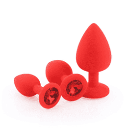 Plug anal silicona rojo