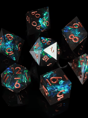 Dados nébula azul dorado