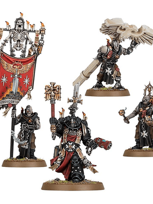 Black Templars: Chaplain Grimaldus & Retinue (Capellan Grimaldus y séquito)