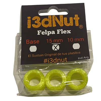 Pack 3 Felpas Flex Protectoras para tope de platillo 15mm I3dNut - Amarillo