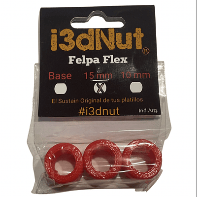 Pack 3 Felpas Flex Protectoras para tope de platillo 15mm I3dNut - Rojo