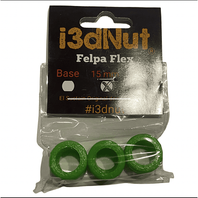 Pack 3 Felpas Flex Protectoras para tope de platillo 15mm I3dNut - Verde
