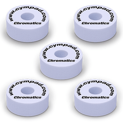 Set de felpas de espuma Cympad Chromatics 40/15mm - Blanco