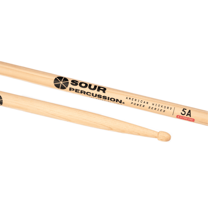 Baquetas Sour Percussion 5A Extreme Hickory Punta Madera 3