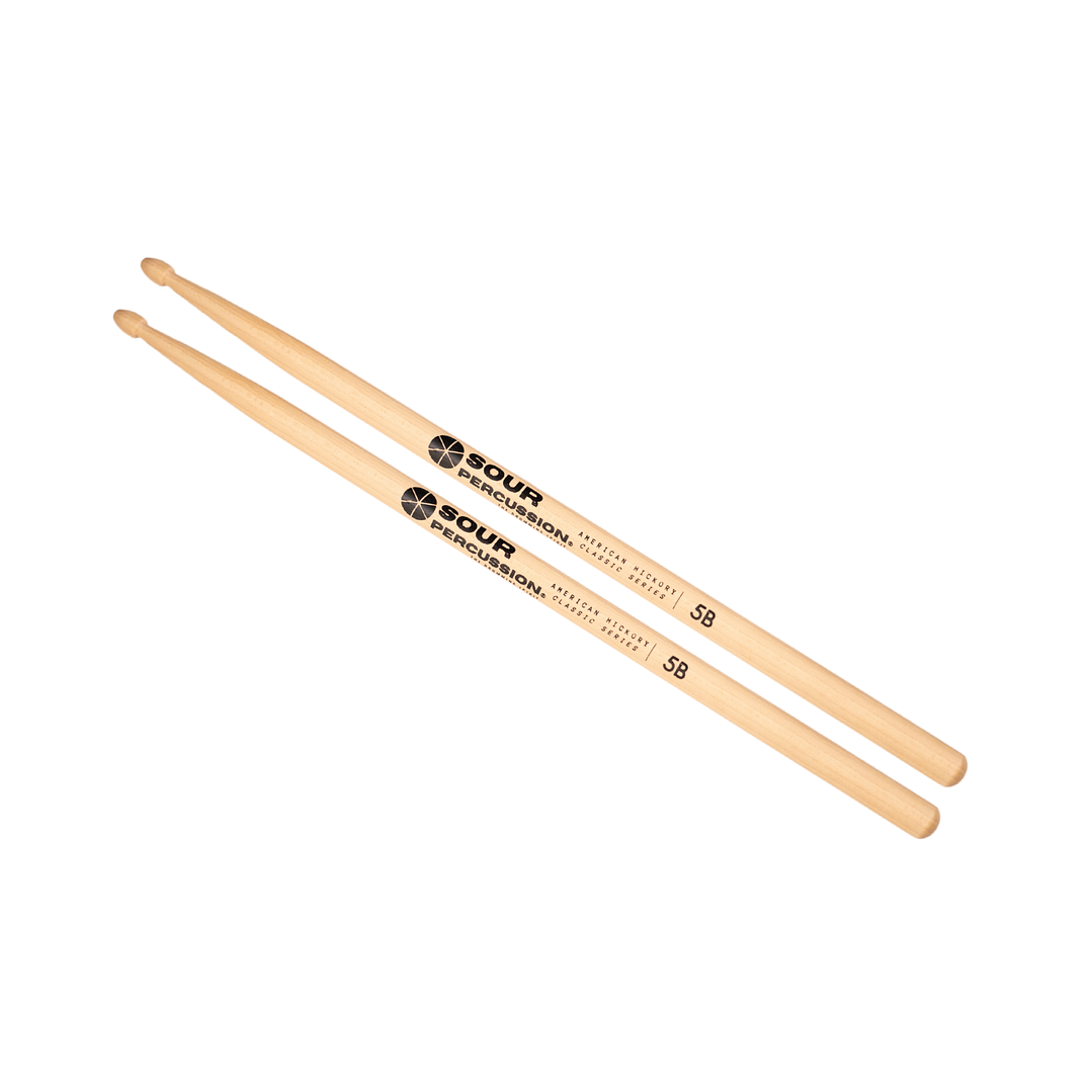 Baquetas Sour Percussion 5B Hickory Punta Madera 1