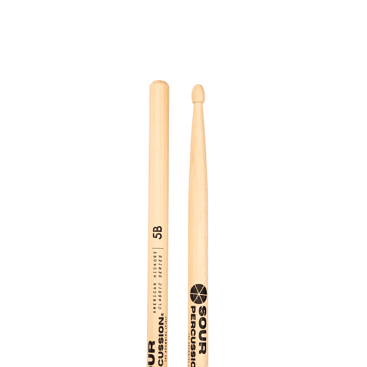 Baquetas Sour Percussion 5B Hickory Punta Madera 2