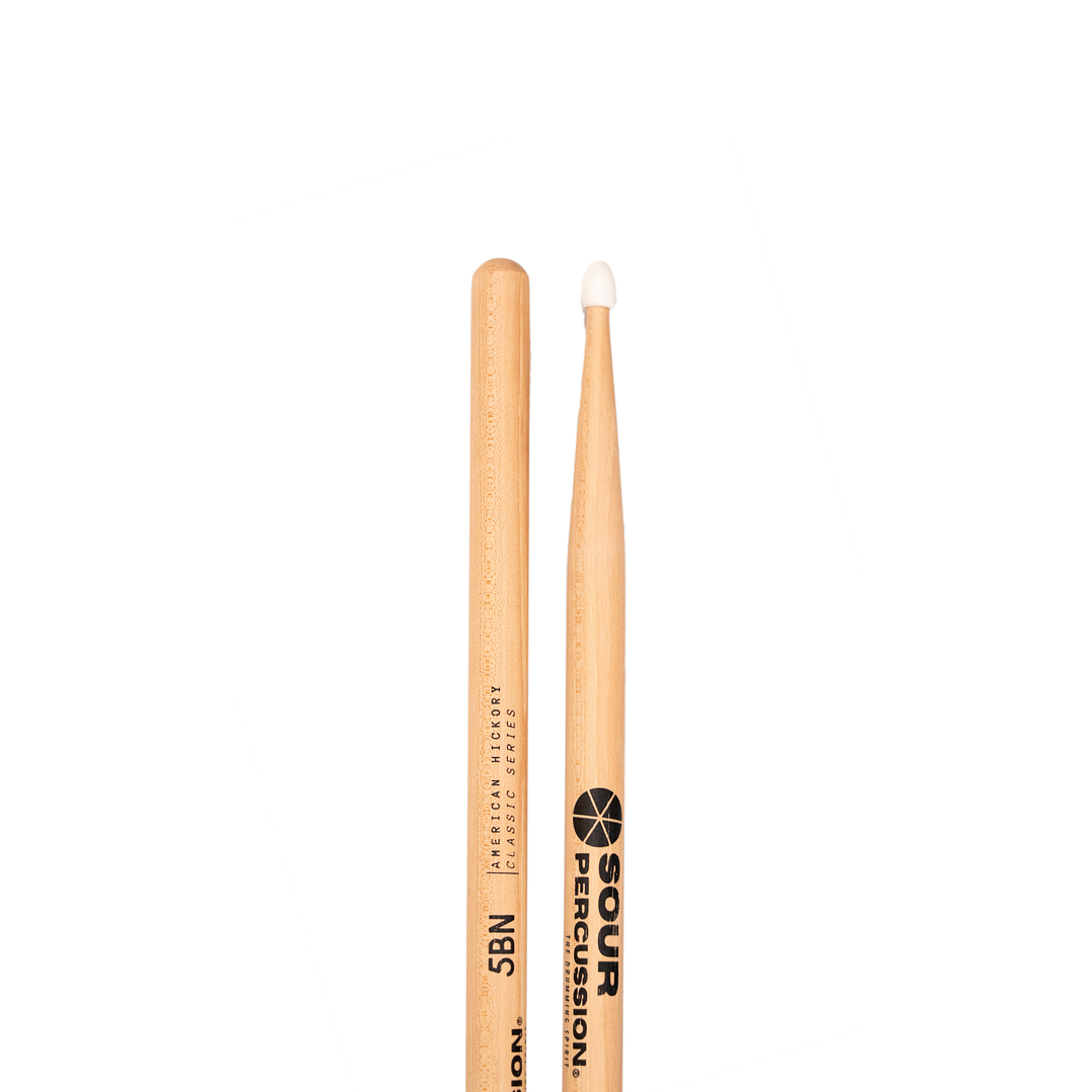 Baquetas Sour Percussion 5BN Hickory Punta Nylon 2