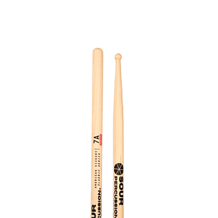 Baquetas Sour Percussion 7A Focus Hickory Punta Medium Round Madera