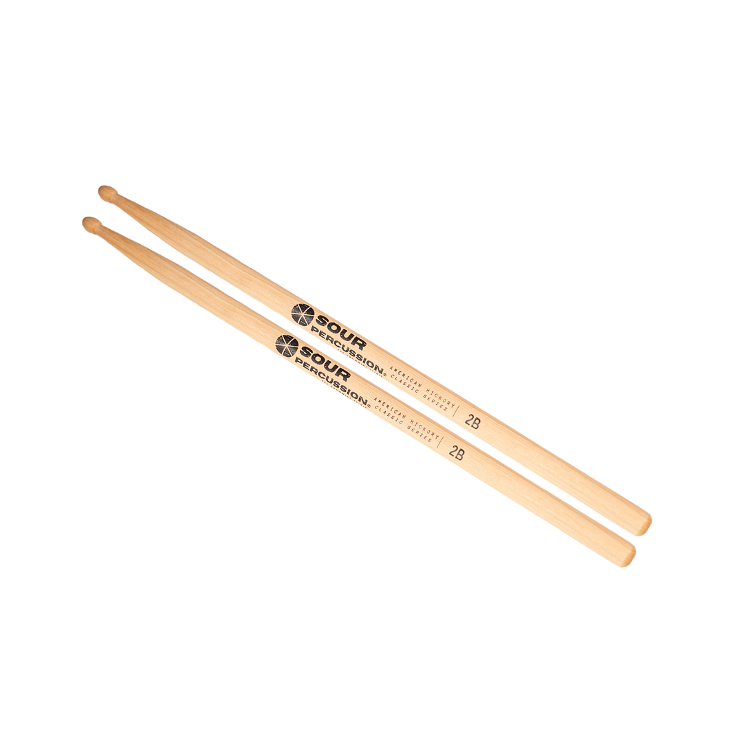 Baquetas Sour Percussion 2B Hickory Punta Madera 1