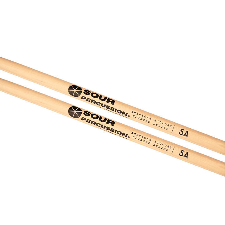 Baquetas Sour Percussion 5A Hickory Punta Madera 4