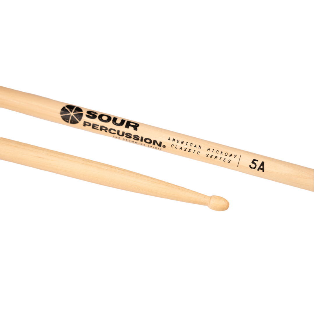 Baquetas Sour Percussion 5A Hickory Punta Madera 3