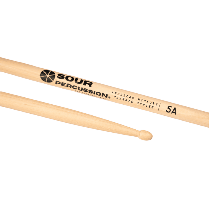 Baquetas Sour Percussion 5A Hickory Punta Madera 3