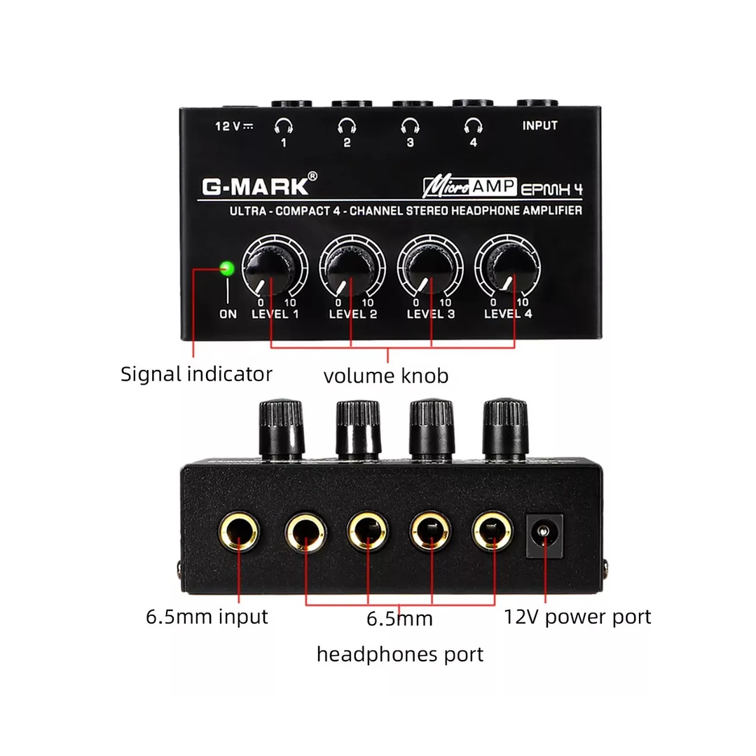 Microamplificador de Auriculares G-Mark Tipo Mixer EPMH4 2