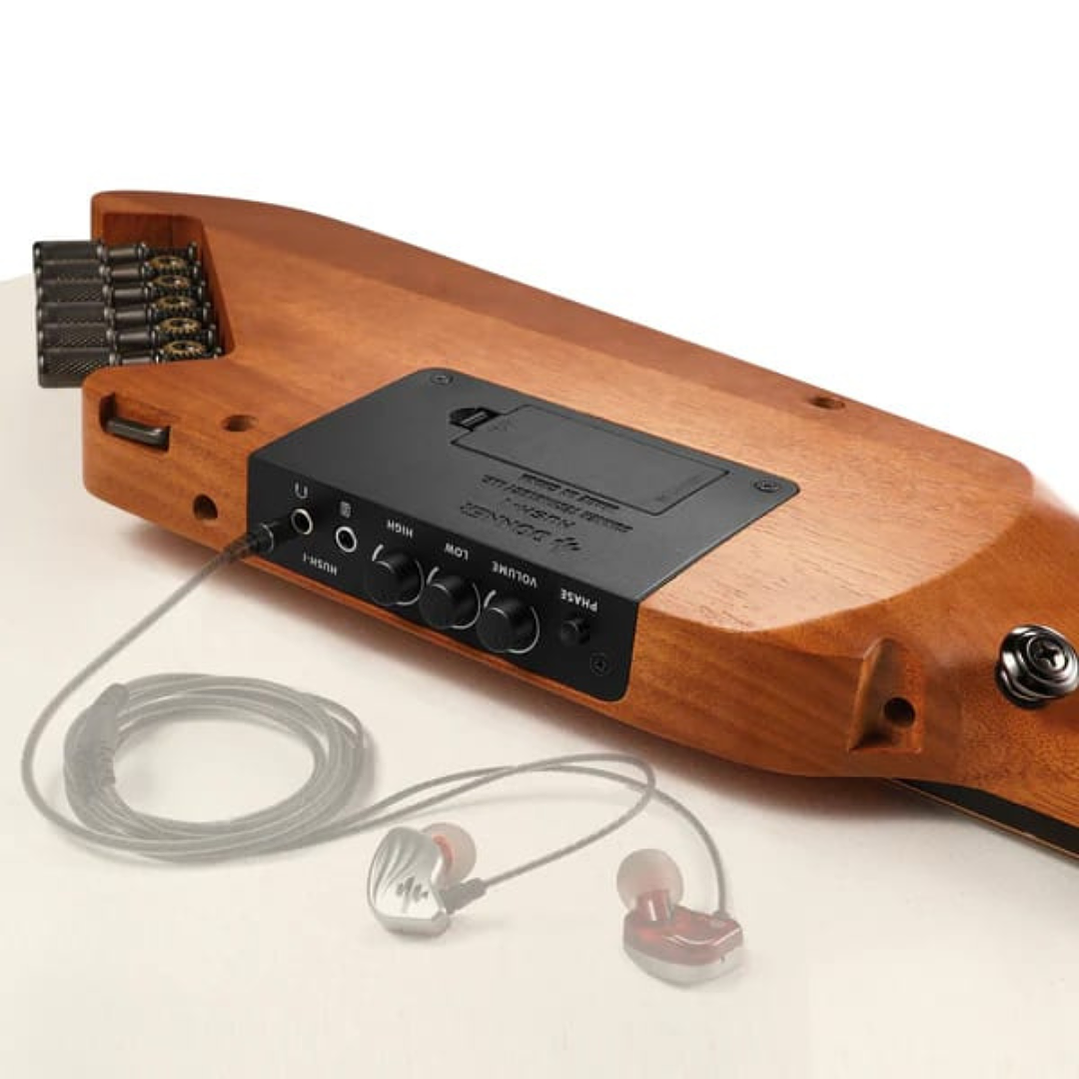 Guitarra Silent Electroacústica Viaje Donner Cuerdas Metal HUSH-I Sunburst 2