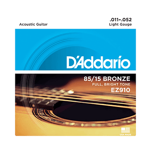 Cuerdas Metálicas Guitarra D'addario EZ910 Bronze Light