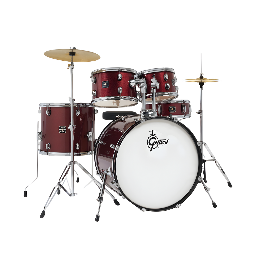 Bateria Gretsch Renegade con Hardware y Platillos Ruby Sparkle 1