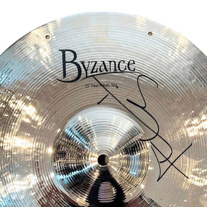 Platillo Meinl Byzance Fast Hi-Hat 13 (Autografiado por Thomas Lang) 2
