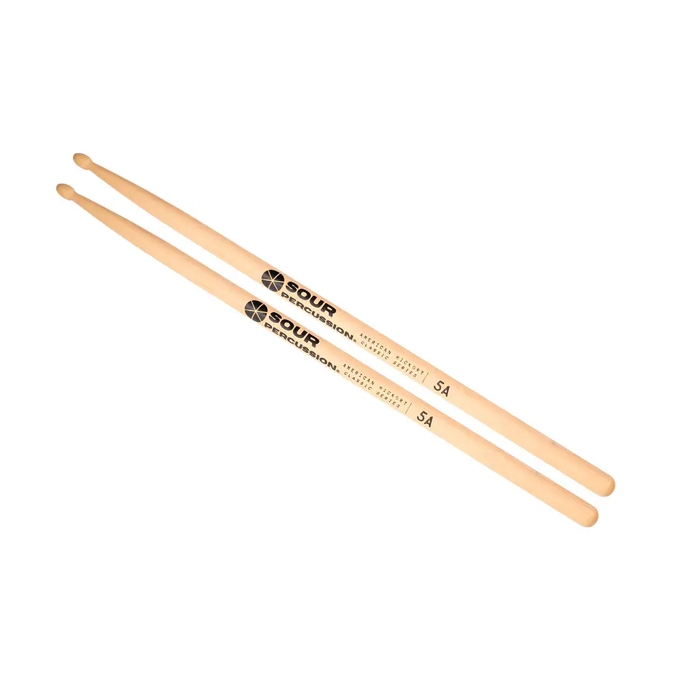 Baquetas 5A Sour Percussion Hickory Punta Acorn Madera Classic Series 1