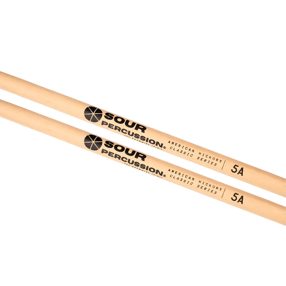 Baquetas 5A Sour Percussion Hickory Punta Acorn Madera Classic Series 4