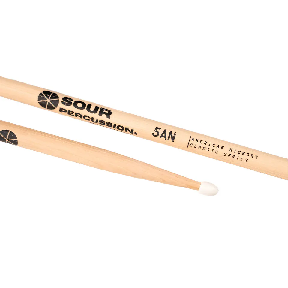 Baquetas 5AN Sour Percussion Hickory Punta Acorn Nylon Classic Series 3