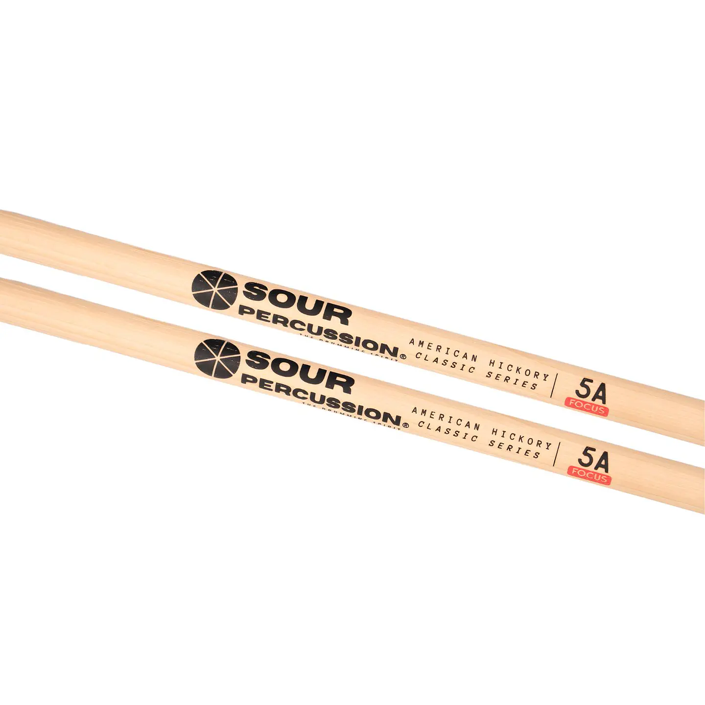 Baquetas 5A Focus Sour Percussion Hickory Punta Medium Round Madera Classic Series 4