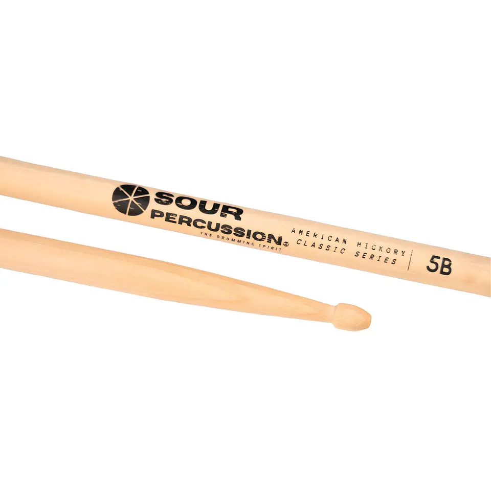 Baquetas 5B Sour Percussion Hickory Punta Acorn Wood Classic Series 3