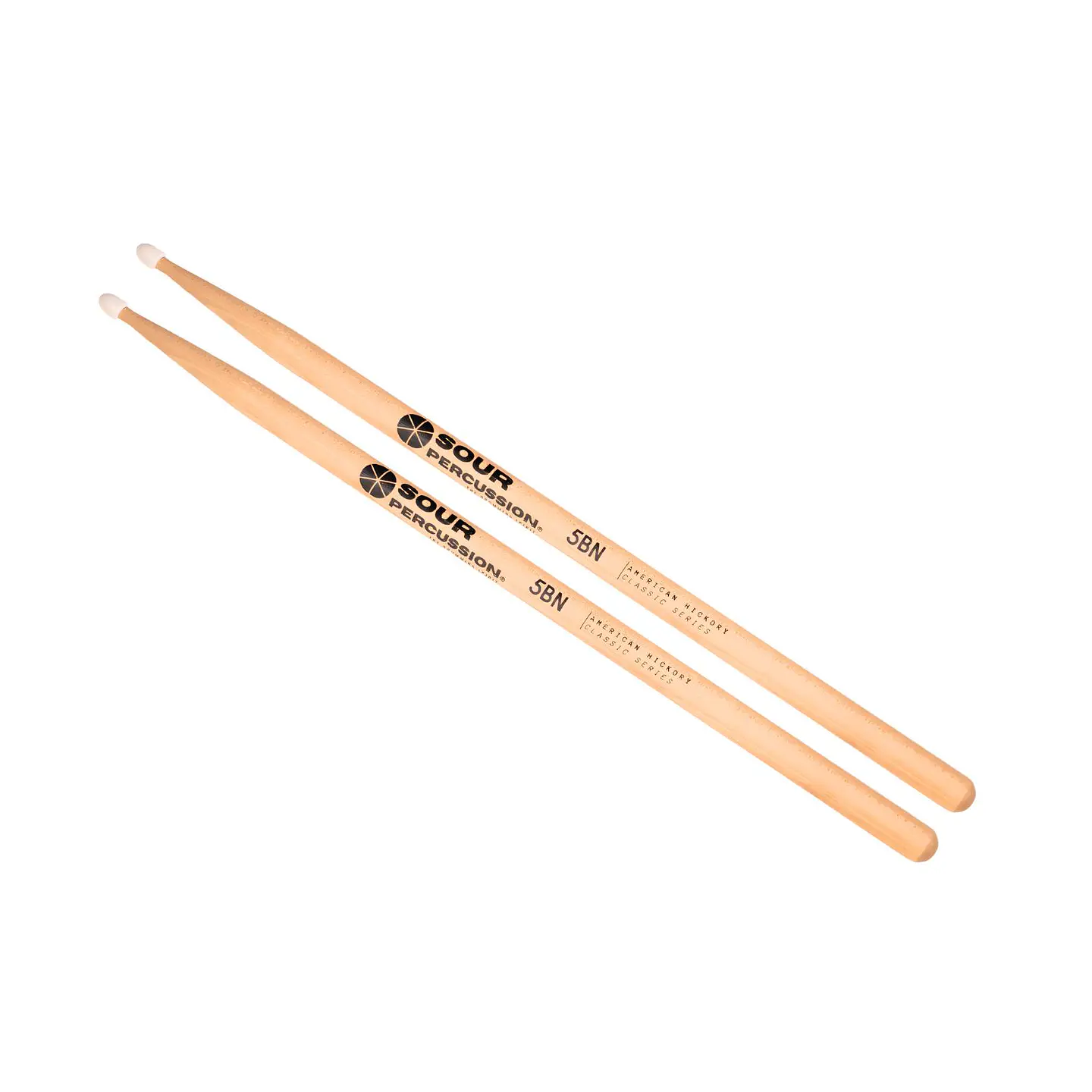 Baquetas 5BN Sour Percussion Hickory Punta Acorn Nylon Classic Series 1