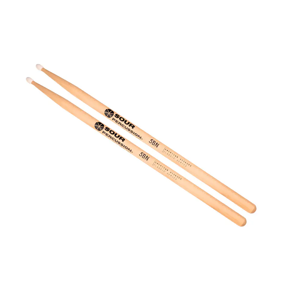 Baquetas 5BN Sour Percussion Hickory Punta Acorn Nylon Classic Series 1