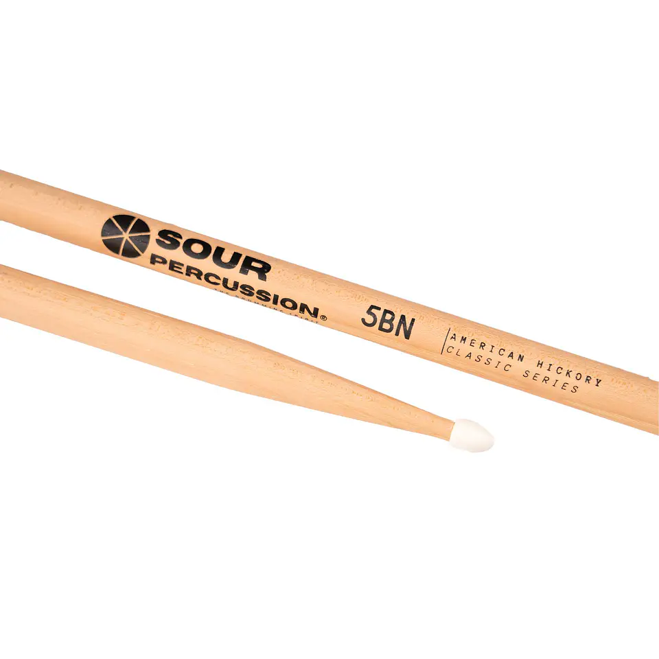 Baquetas 5BN Sour Percussion Hickory Punta Acorn Nylon Classic Series 3