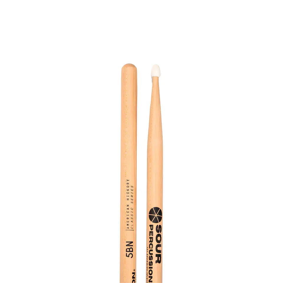 Baquetas 5BN Sour Percussion Hickory Punta Acorn Nylon Classic Series 2