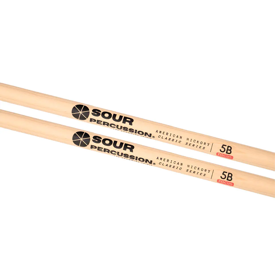 Baquetas 5B Focus Sour Percussion Hickory Punta Medium Round Madera Classic Series 4