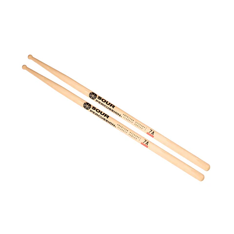 Baquetas 7A Focus Sour Percussion Hickory Punta Medium Round Madera Classic Series