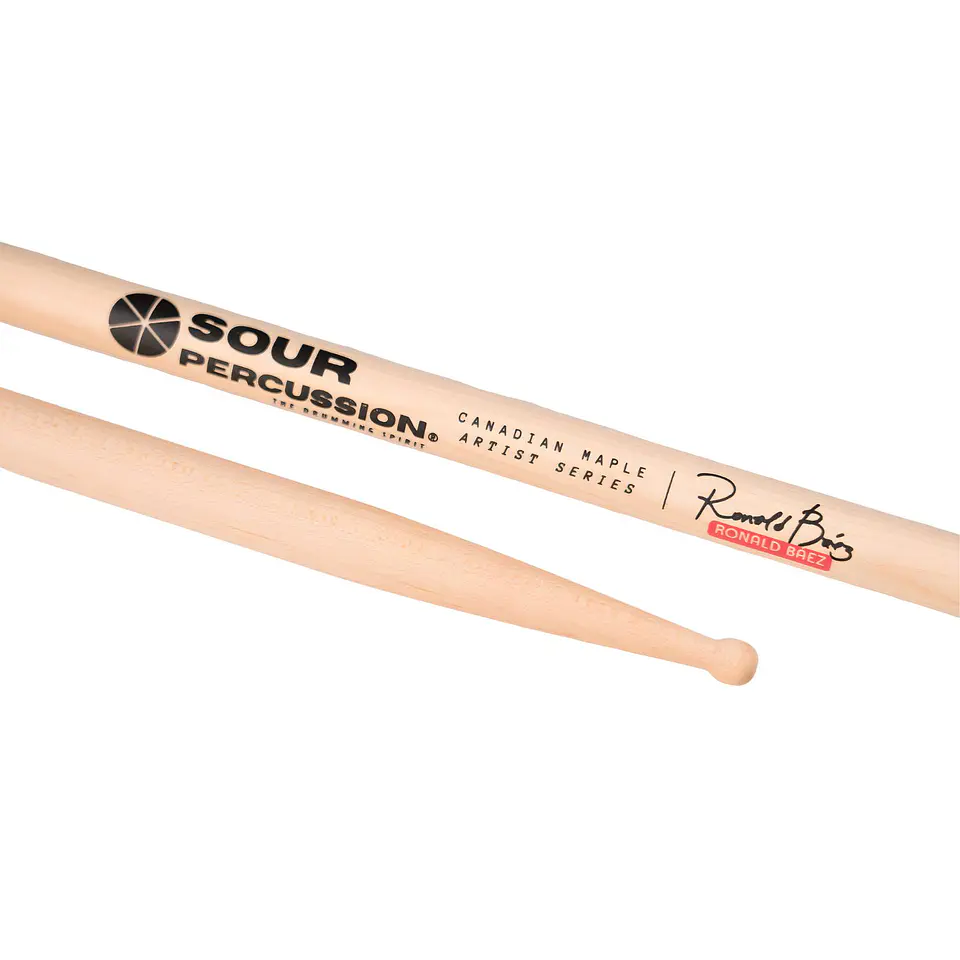 Baquetas Ronald Báez Sour Percussion Maple Punta Round Madera Artist Series 3