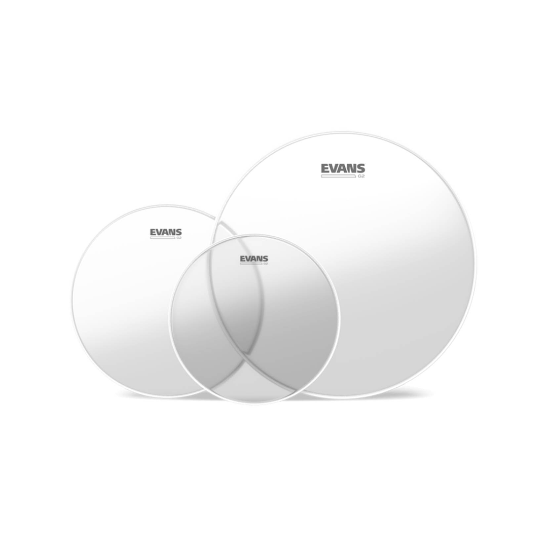 Set Parches Tom Evans G1 Clear Transparentes Fusion 10, 12 y 14 1