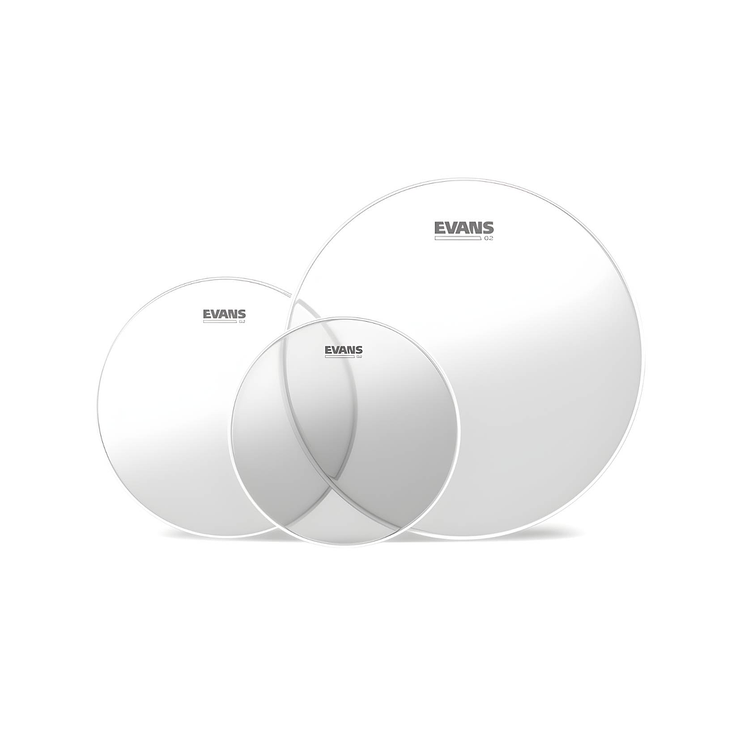 Set Parches Tom Evans G2 Clear Transparente Rock 10, 12 y 16 1