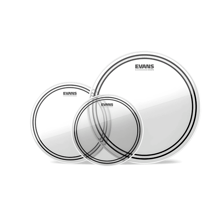 Set Parches Tom Evans EC2S SST Clear Transparente Rock 10, 12 y 16 1