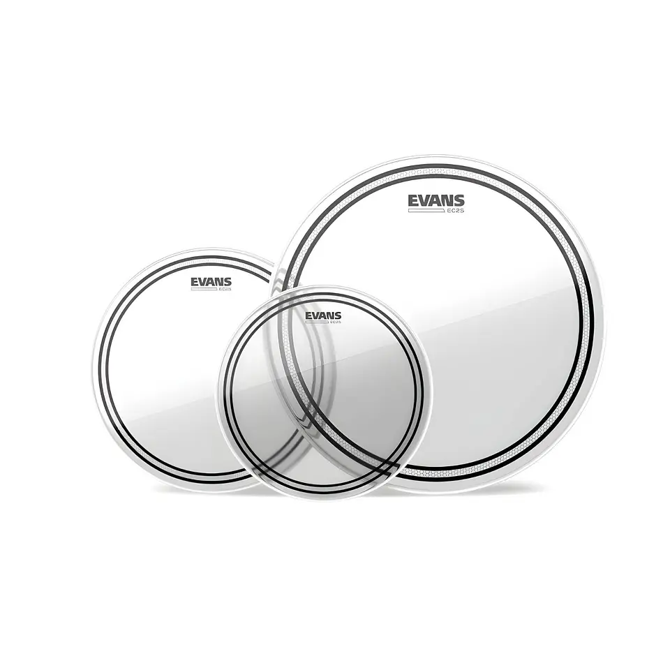 Set Parches Tom Evans EC2S SST Clear Transparente Rock 10, 12 y 16 1