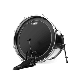 Parche Bombo Evans EMAD Onyx Frosted Poroso Traslúcido 24