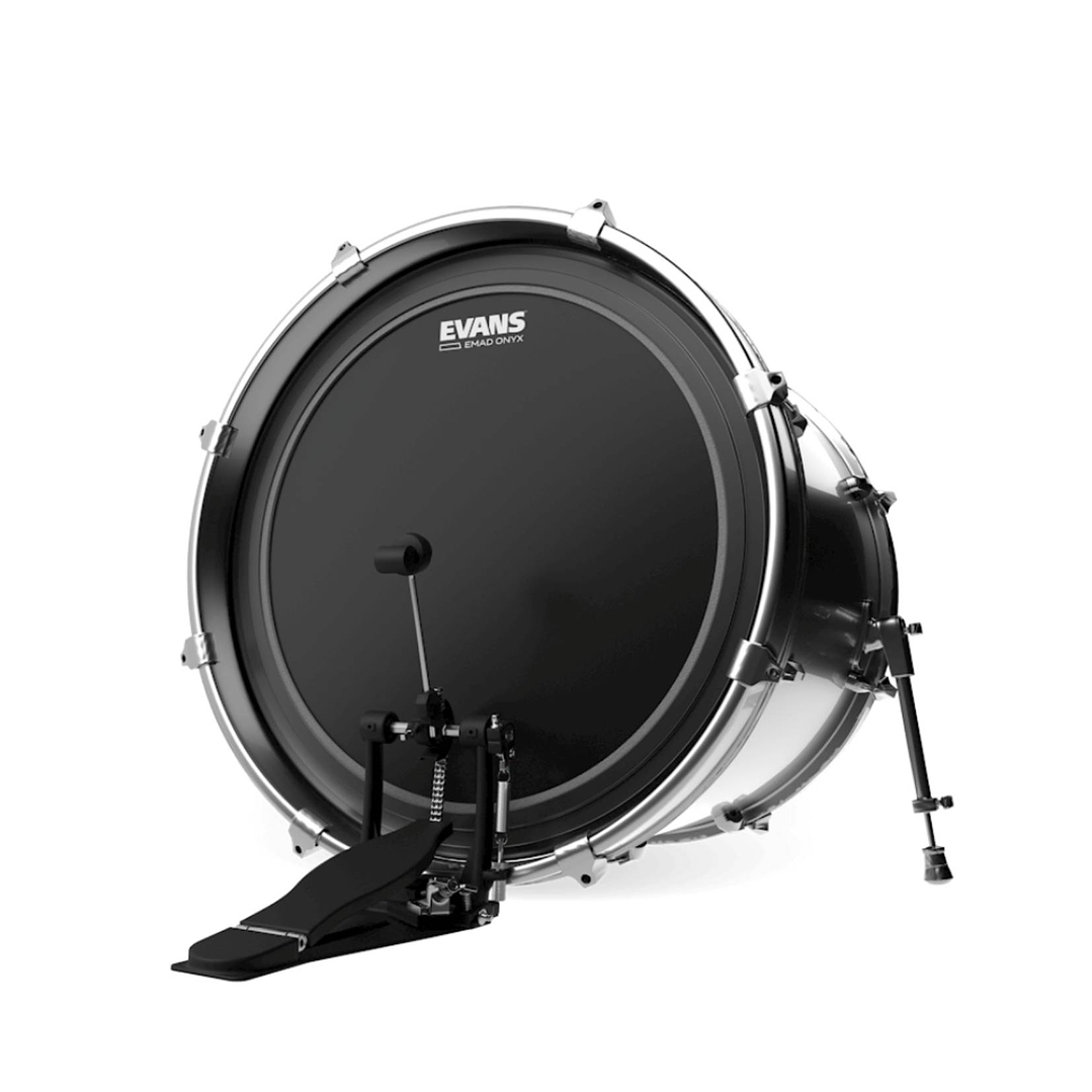 Parche Bombo Evans EMAD Onyx Frosted Poroso Traslúcido 24 2