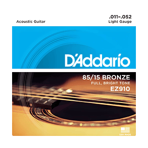 Cuerdas Metálicas Guitarra D'addario EZ910 Bronze Light