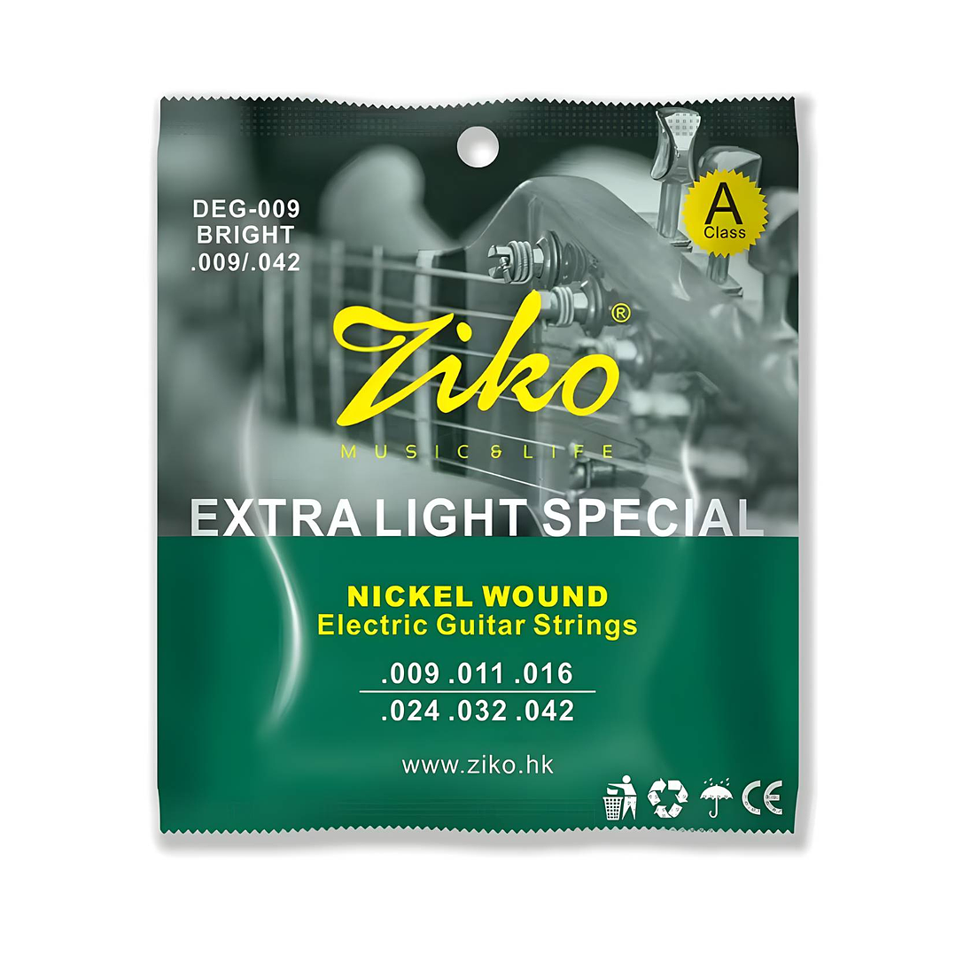 Cuerdas Guitarra Eléctrica Ziko Nickel DEG-009 Extra Light  1